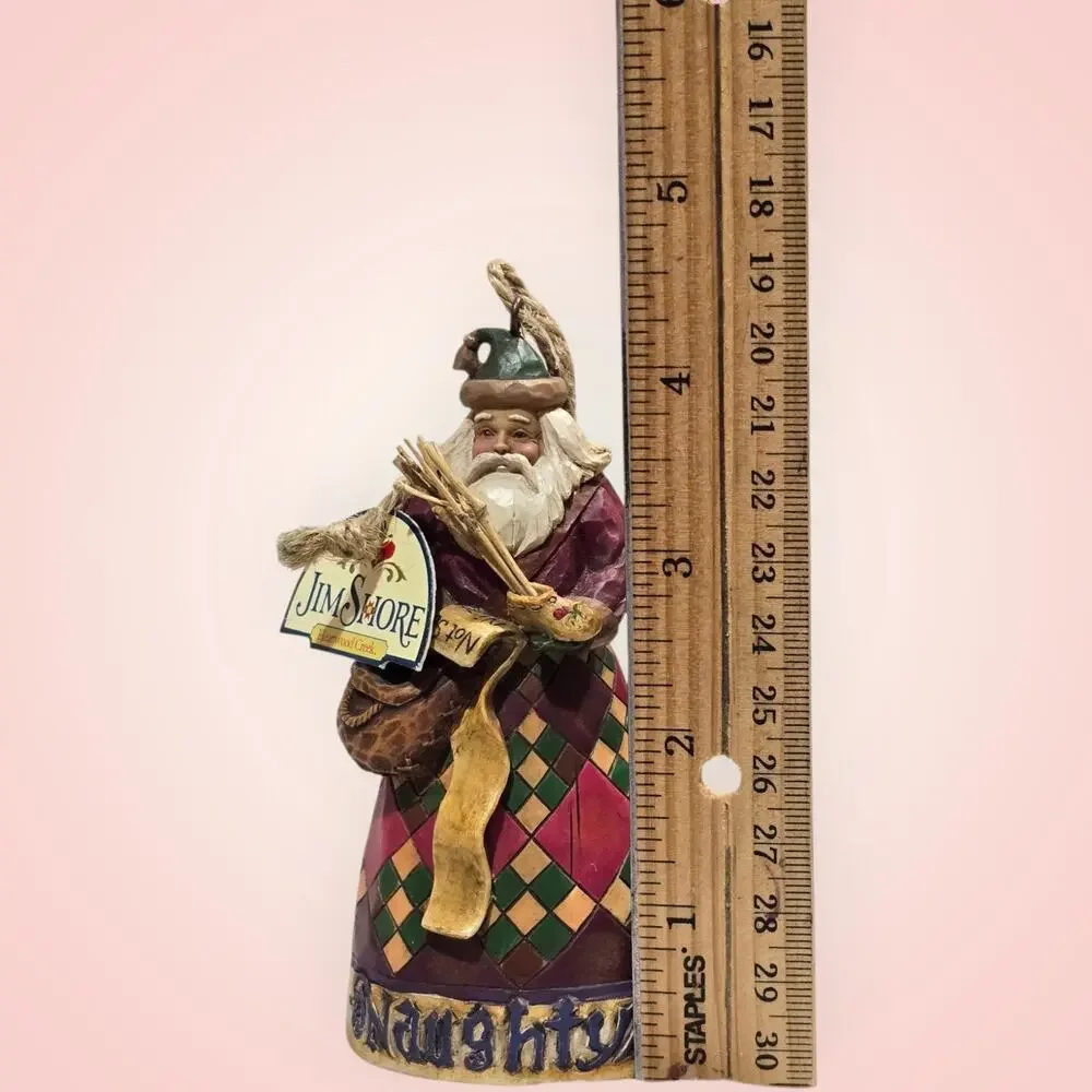 Jim Shore Heartwood Creek He Knows Naughty / Nice Santa 2006 Double Sided Enesco